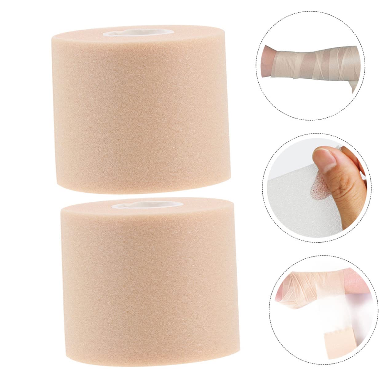 FOMIYES Athlete's Essential Rolls of Elastic Sport Tape Badminton Racket Bandage Sports Sponge Bandages Grip Film