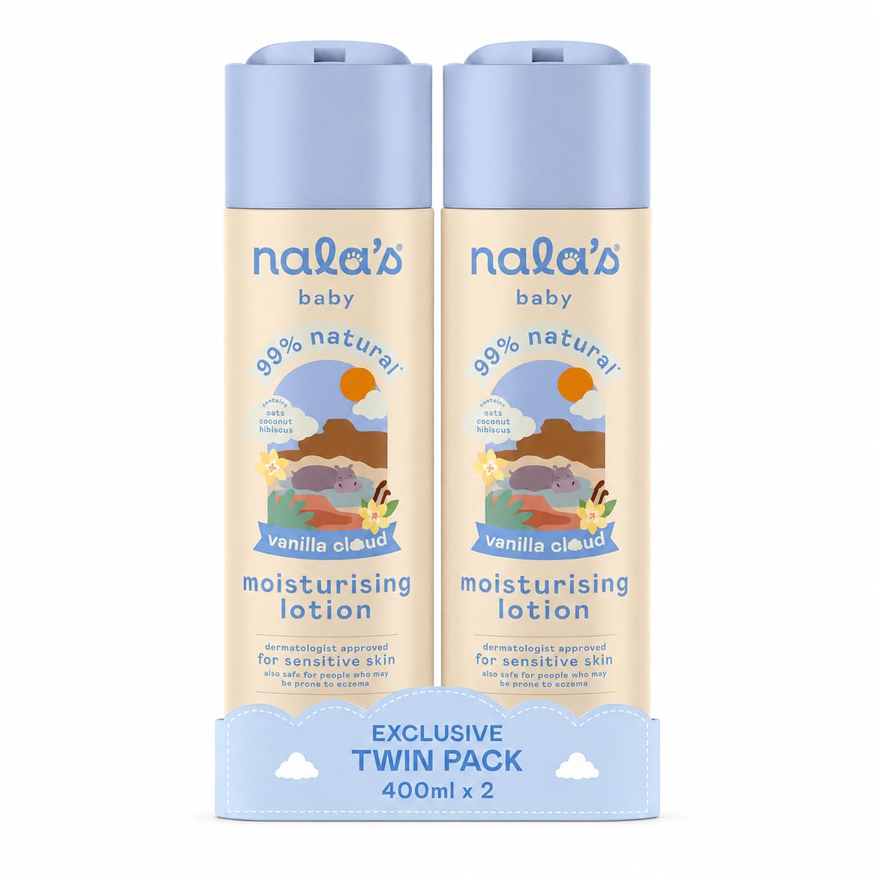 Nala’s Baby Vanilla Cloud Moisturising Lotion 400ml x2