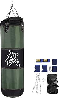 EVTSCAN Vacío Entrenamiento Boxeo Gancho Kick Sandbag Fight Karate Punch Punching Sand Bag Guantes(1m-Verde)