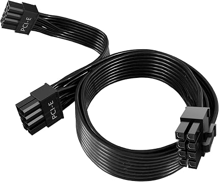 16 AWG PCIE 8 Pin Male to Dual Pcie 8 Pin 6+2 Male Cable, GPU Power Adapter Cable for EVGA Modular Power Supply, Graphics Card 8 Pin Splitter 65cm+15cm
