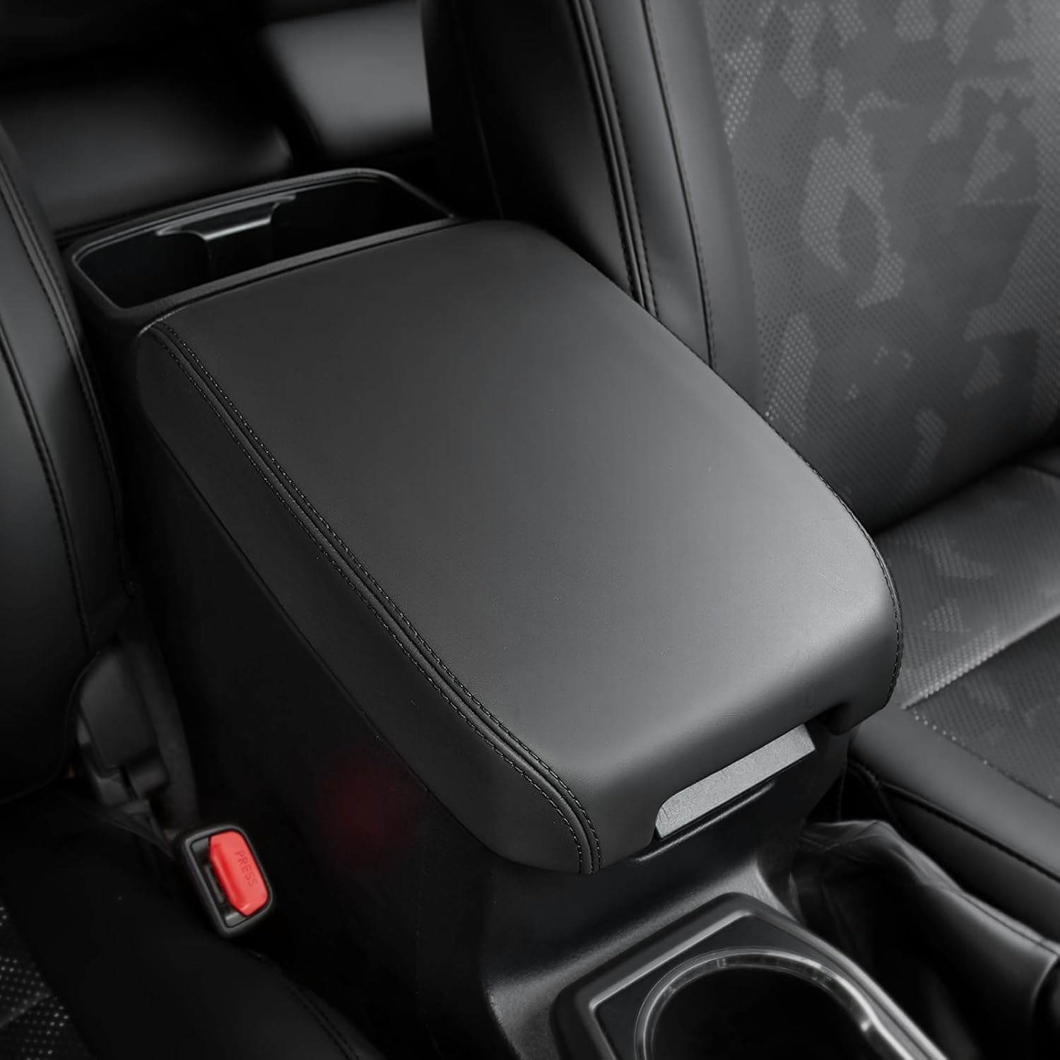 Center Console Armrest Lid Replacement for Tacoma 2016-2023 – OEM-Style Console Cover with Soft Cushion Foam & Premium PU Leather – Direct Replacement, Not a Slip-On Cover (Black)