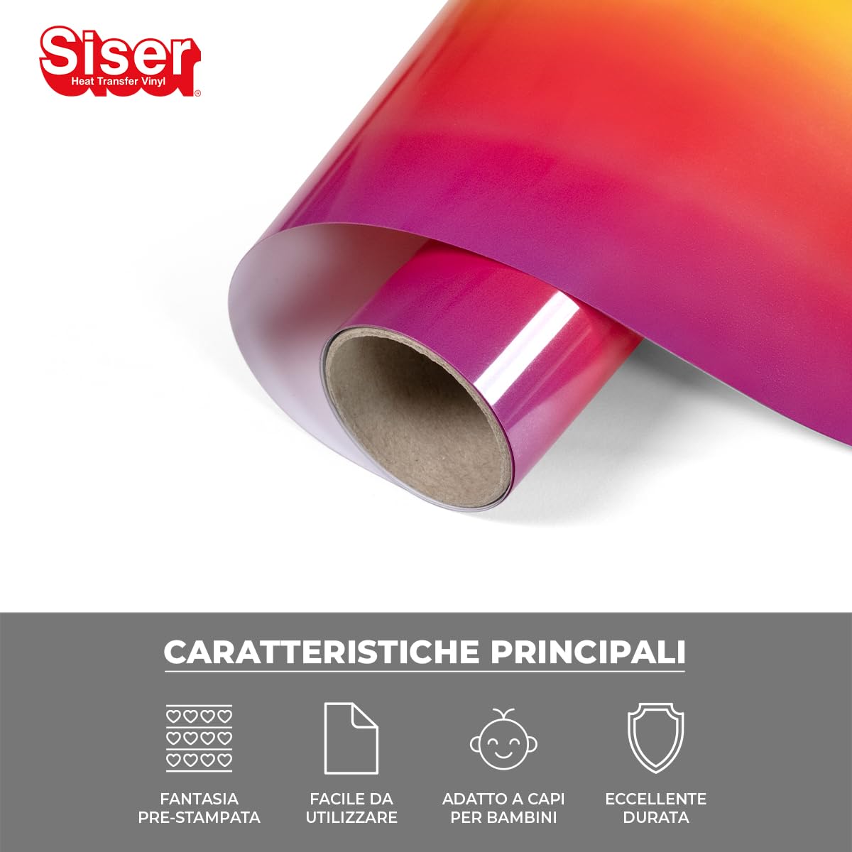 Siser® Easypatterns PLUS Sunset Gradient, 30cm x 0,5 mt, Vinile Termotrasferibile Termoadesivo per la Personalizzazione di Abiti, Accessori e Tessuti d'arredo, Materiale per Hobby Creativi