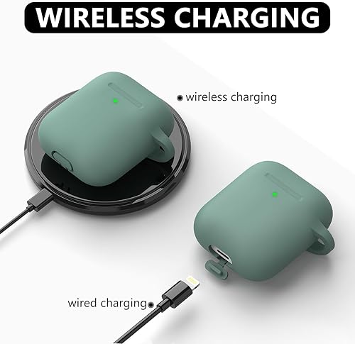 Miniatura 5 de Funda para Airpods 2 y 1 con kit de limpieza, funda protectora de silicona suave para Apple AirPods de 21 generación con llavero, funda de AirPod a