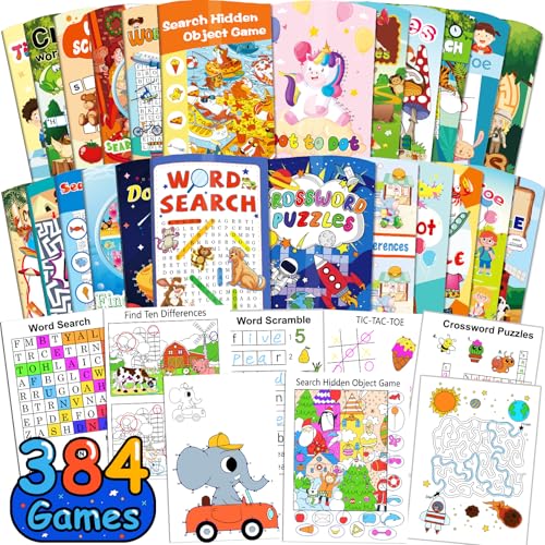Kalysky 24 Pack Activity Book Mini Activity Books for Kids Party Favours Gift age 4-12 Kids Travel Games Maze Word Search Dot to Dot for Goodie Bag Gift Stuffer Classroom