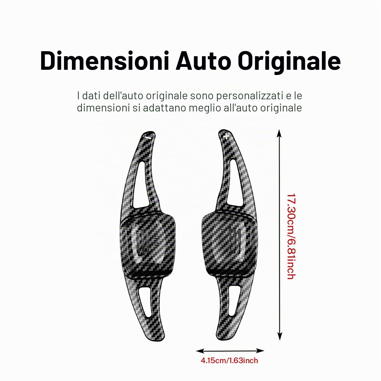KUNGKIC ABS Volante Paddle Shift Estensioni Per VW Volkswagen Golf 8 MK8 2020 2021 2022 Accessori Decorazione Interno 2 PCS Nero Fibra Di Carbonio Pattern