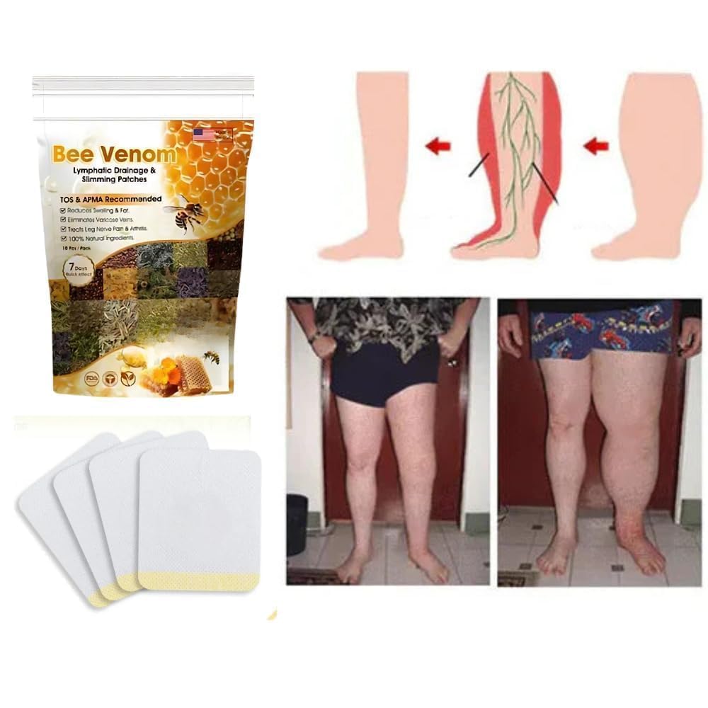iYOGIzz Bee Venom Foot Patch Detox Pads (1 Pack x 10 Patches) Natural Detoxification Foot Patches for Pain Relief, Stress Relief & Better Sleep | Amazheal Herbal Foot Pads for Men & Women Night Use 3