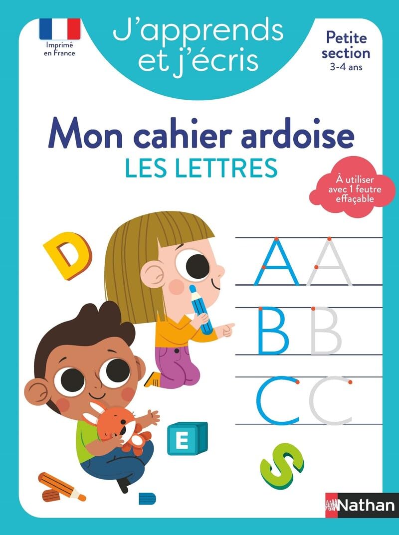 J'apprends et j'écris - Mon cahier ardoise Les lettres PS: Avec 1 feutre effaçable