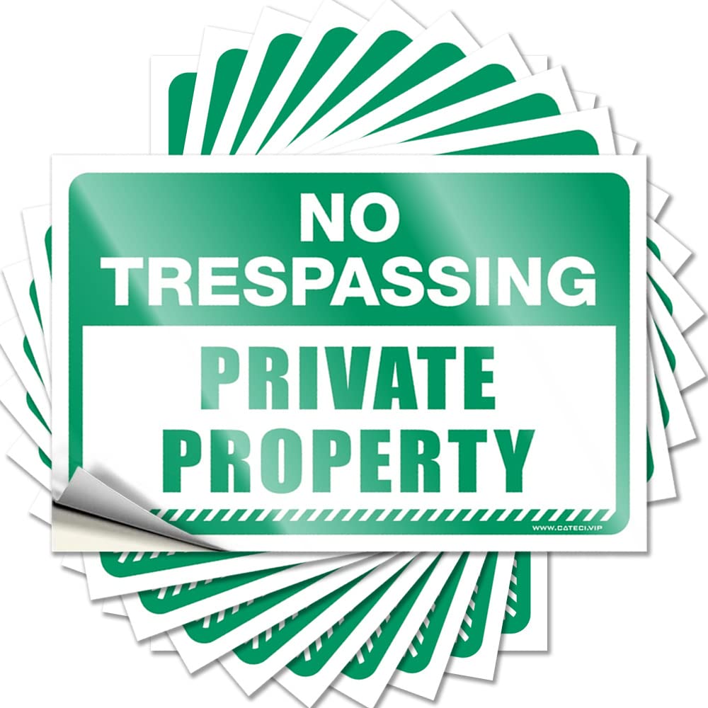 Quote Core Goods Waterproof - No Trespassing Private Property Cover Self Adhesive Decal for Checkered Use(6X9CM)