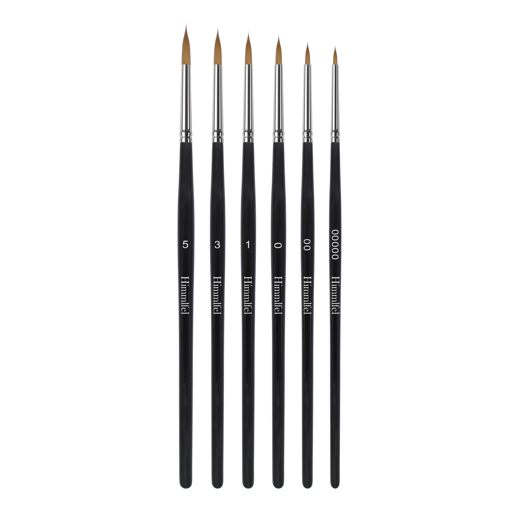 Himmlfel 6 Pcs Fine Detail Paint Brush Highly Elastic Synthetic Bristle