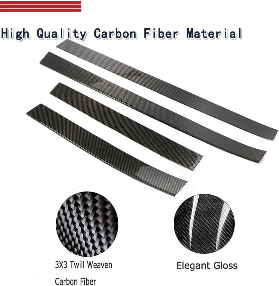 Carbon Fiber Car Body Kit Door Trim Side Skirts Fits Tesla Model X 2016 2017 2018 Side Panel Door Guard Body Molding Cover Trim Decorative Strip Bar 4pcs/Set