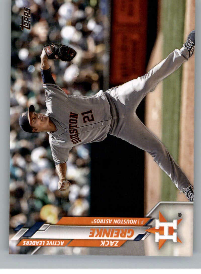 2020 Topps Update Baseball #U-87 Zack Greinke Houston Astros Active Leaders Official MLB Traded/Highlights/Update Trading Card From The Topps Company in Raw (NM or Better) Condition