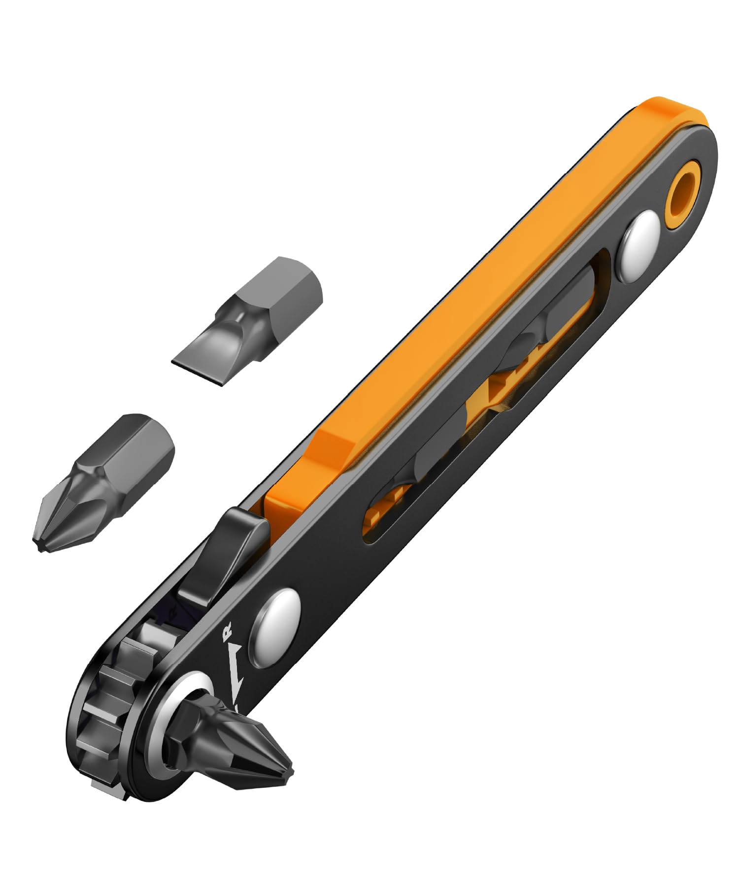 Bates- Mini Ratchet Wrench, 1/4" Magnetic 90 Degree Screwdriver, Low Profile Right Angle Screwdriver for Tight Spaces
