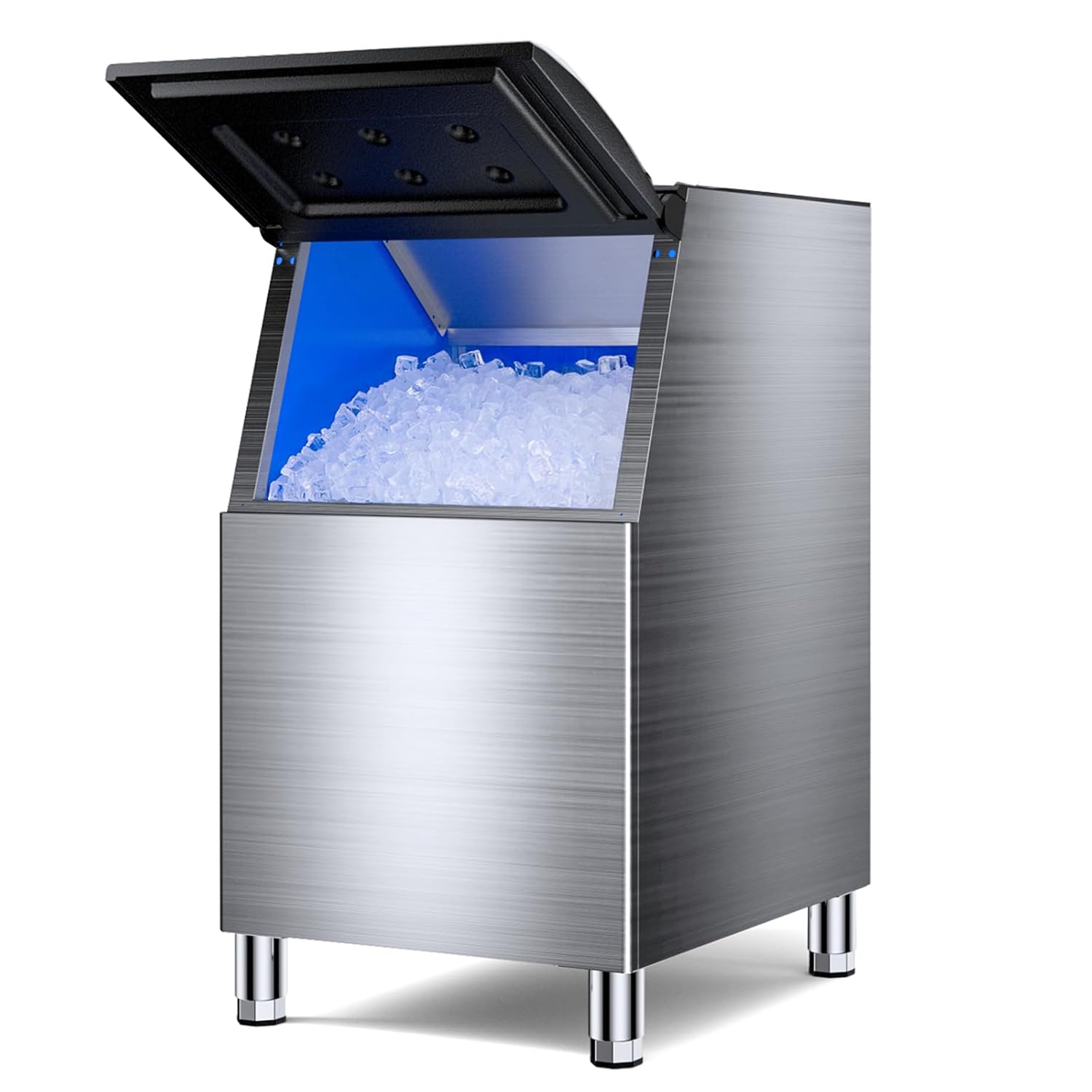 Commercial Stainless Steel Ice Storage Bin, 10H Long-Lasting Insulation, 300LBS Capacity, Cocktail Whisky Beer Drinks Cooler Bucket for Bar Restaurant Pub, with Drainage Kit