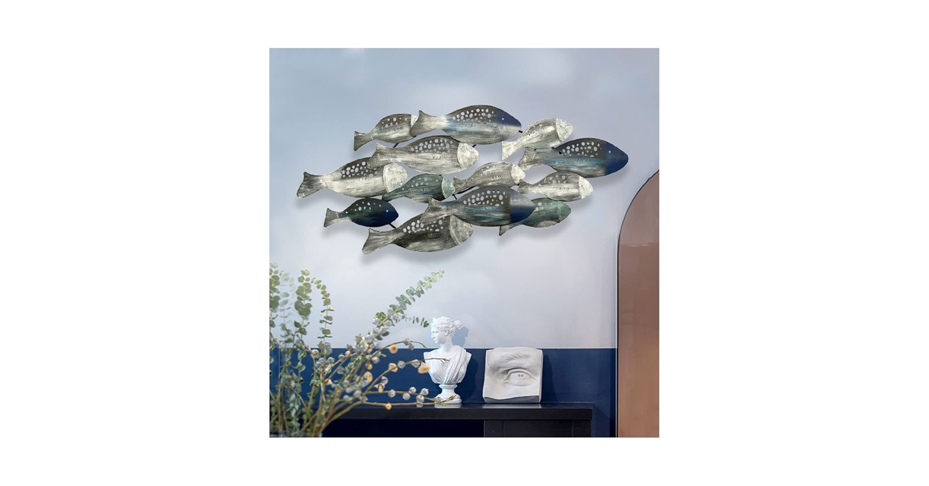 Amazon.co.jp: RNQZ 50 x 20.8インチ メタルフィッシュウォール