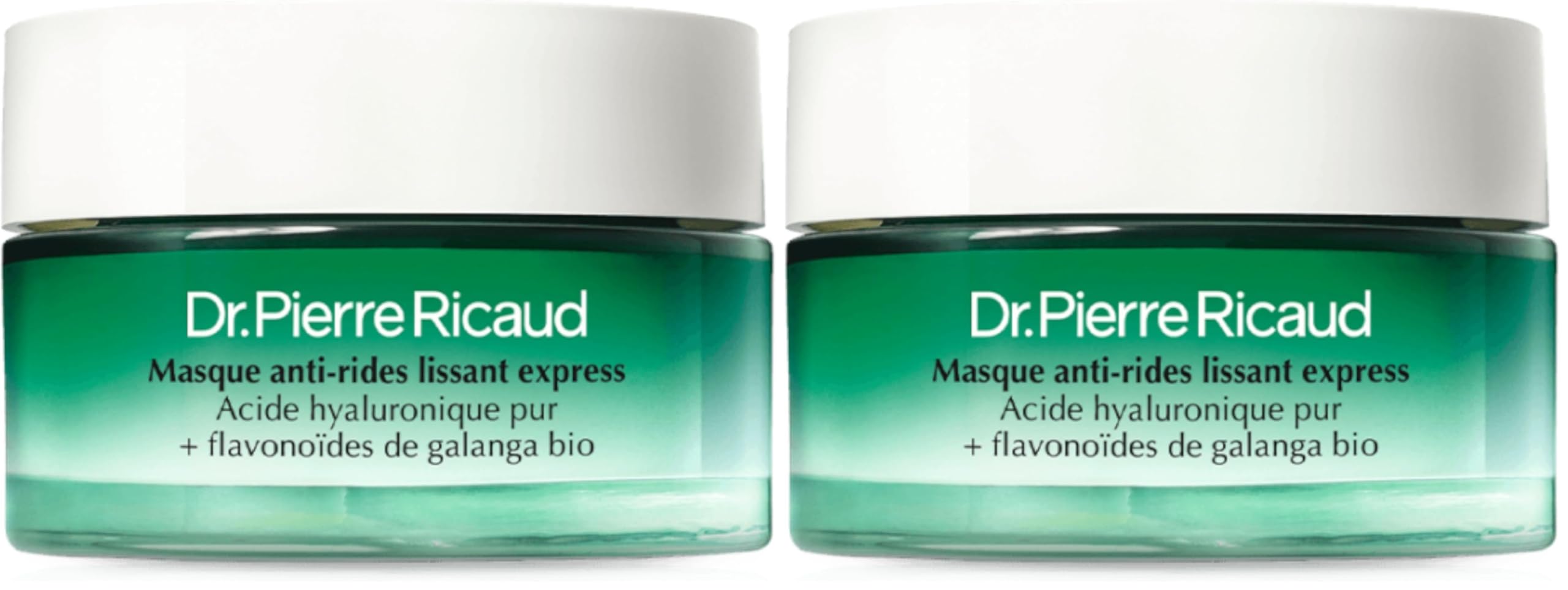 Dr Pierre Ricaud Masque Visage Anti-Rides Lissant Express à l'Acide Hyaluronique & Galanga Bio - Soin du Visage pour Femme Anti Âge & Anti Rides - 50ml (Lot de 2)