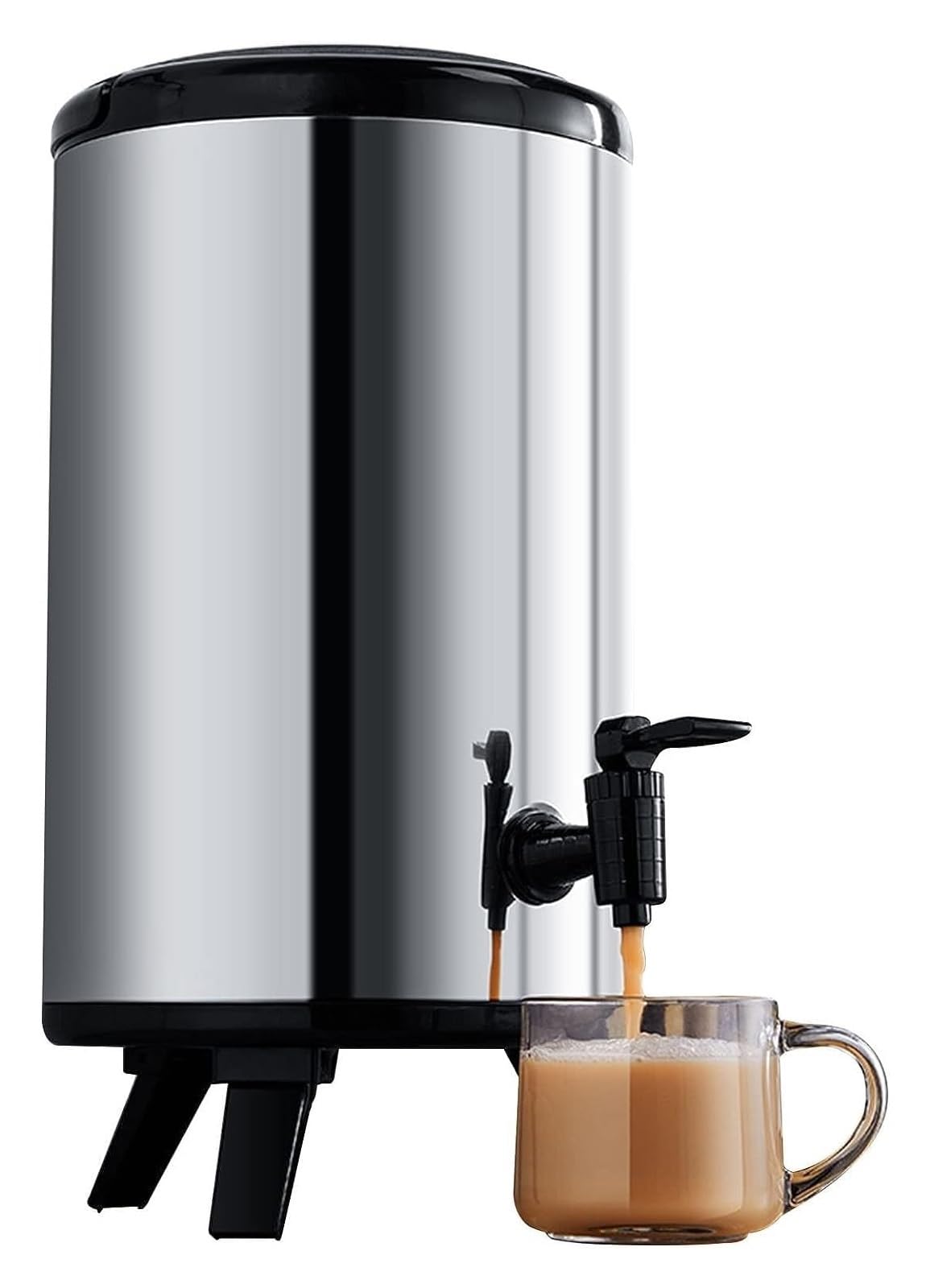 asdchZen Glass Beverage Dispenser,Juice Dispenser, Stainless Steel Beverage Dispenser With Tap Drink Machine Household For Milk Tea Soybean Coffee,8L