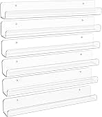 upsimples 6 Pack Clear Acrylic Shelves, 12
