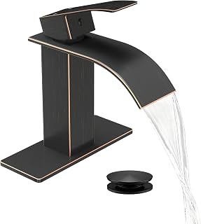 Fransiton Waterfall Single Handle Bathroom Sink Faucet Oil Rubbed Bronze