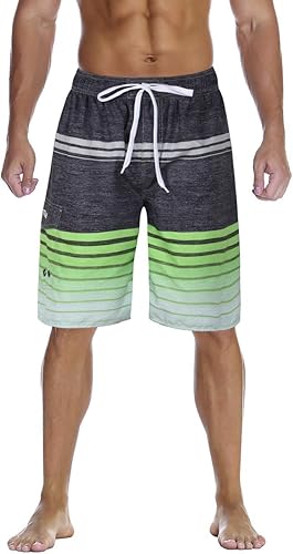 Nonwe - Traje de baño para hombre, de secado rápido y a rayas, ideal para vacaciones de verano en la playa
