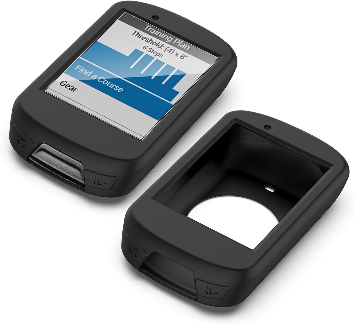 Custodia per Garmin Edge 530 + 2 Fogli di Protezione, Custodia in Silicone Morbido Antishock per GPS Bici Ciclismo Touring, Protezione Completa Della Cassa per Garmin Edge 530, Nero