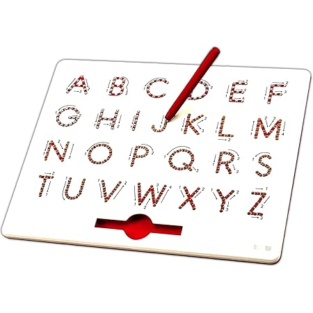 Play22 Magnetic Drawing Board - STEM Educational Learning ABC Letters Kids Drawing Board - Writing Board for Kids Erasable - Magnetic Doodle Board - Includes A Pen - Best Gift For Kids (Uppercase ABC)