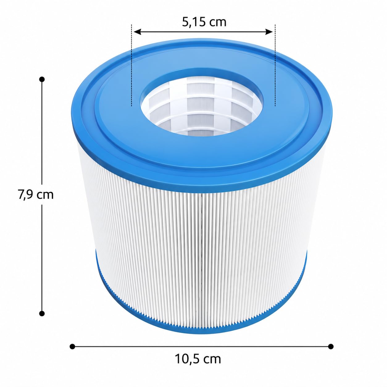 Sillar Filtr Kartuszowy Typ VI Ø 7,9 cm × 10,4 cm – 12 wkładów do pomp Bestway Lay-Z-Spa Miami, Cancun, Helsinki, Paris, Bali, Tahiti, Honolulu
