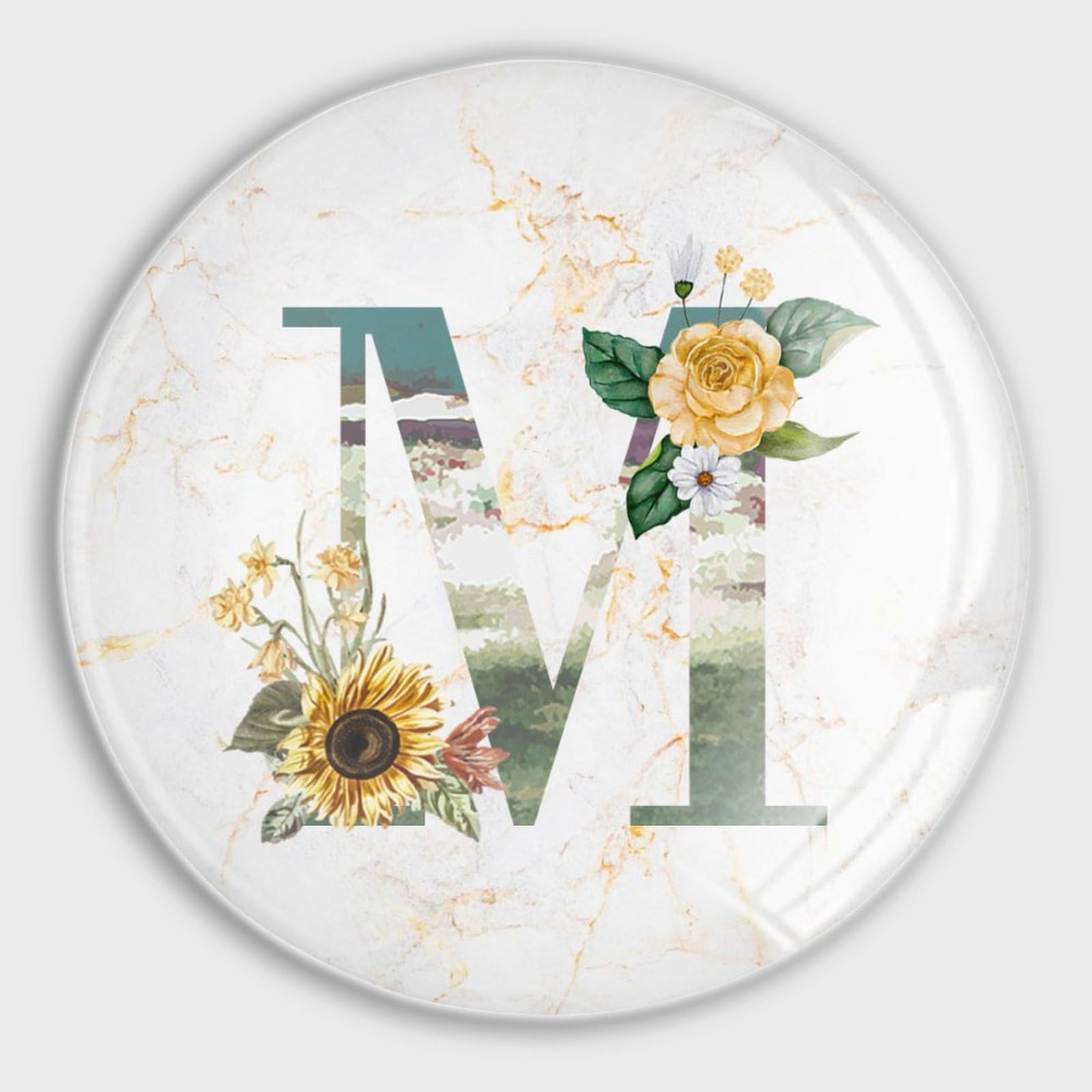 Aimants puissants pour tableau blanc en verre monogramme floral
