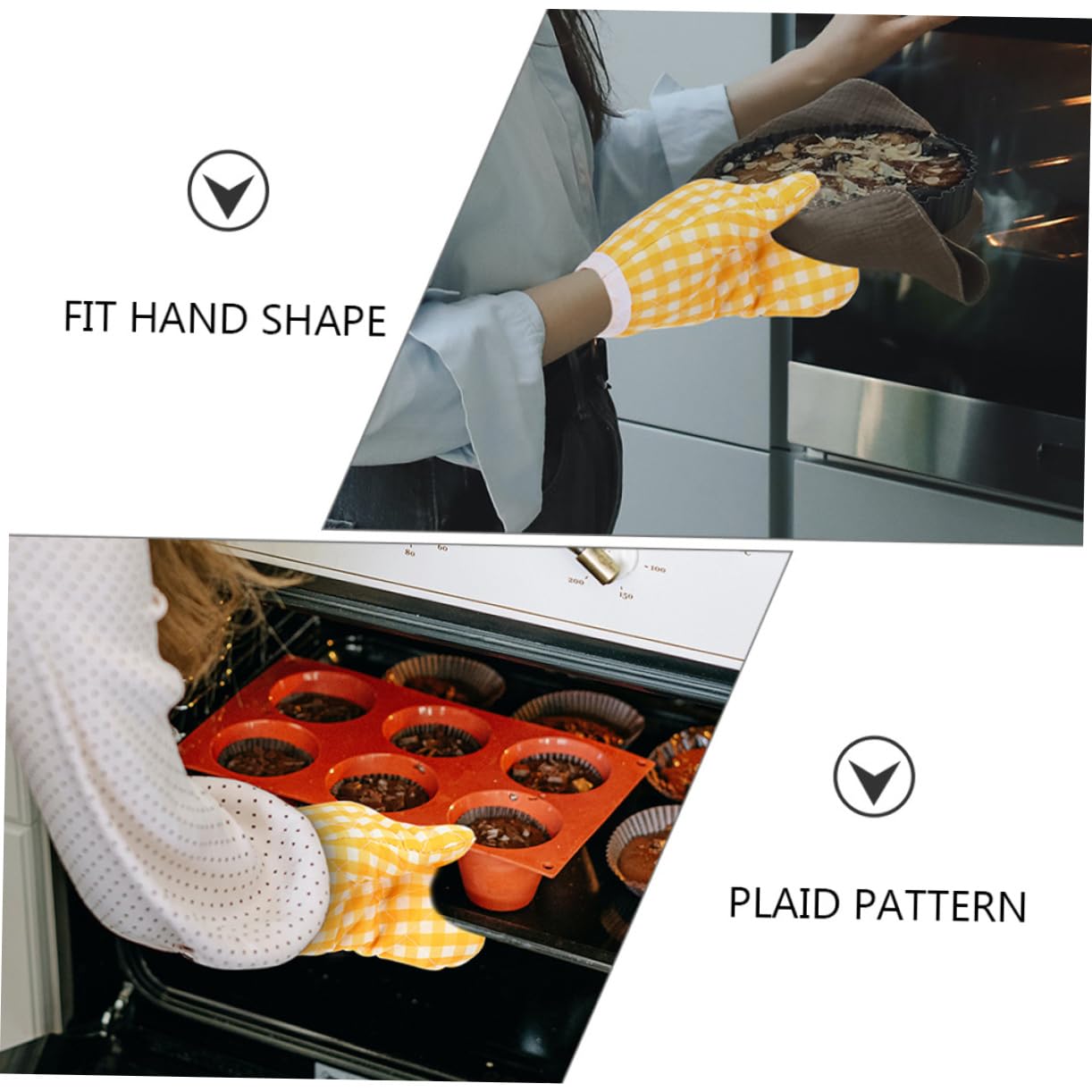 Maniques Cuisine Résistantes à Chaleur 2 Pièces Polyester