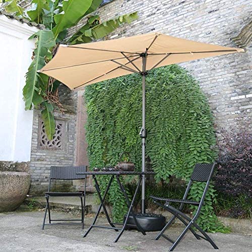 Sombrilla de pared de 9 pies para patio y balcón con manivela CLSDRZC 3
