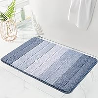 Vista 13 de Kmson Juego de 2 alfombras de baño ombre con tapete en forma de U, antideslizante, de secado rápido, ultra suave y absorbente de agua, lavable a