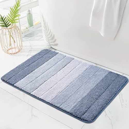 Miniatura 8 de KMSON Alfombra de baño degradado, antideslizante, ultra suave y absorbente de agua, lavable a máquina, de secado rápido para dormitorio, sala de