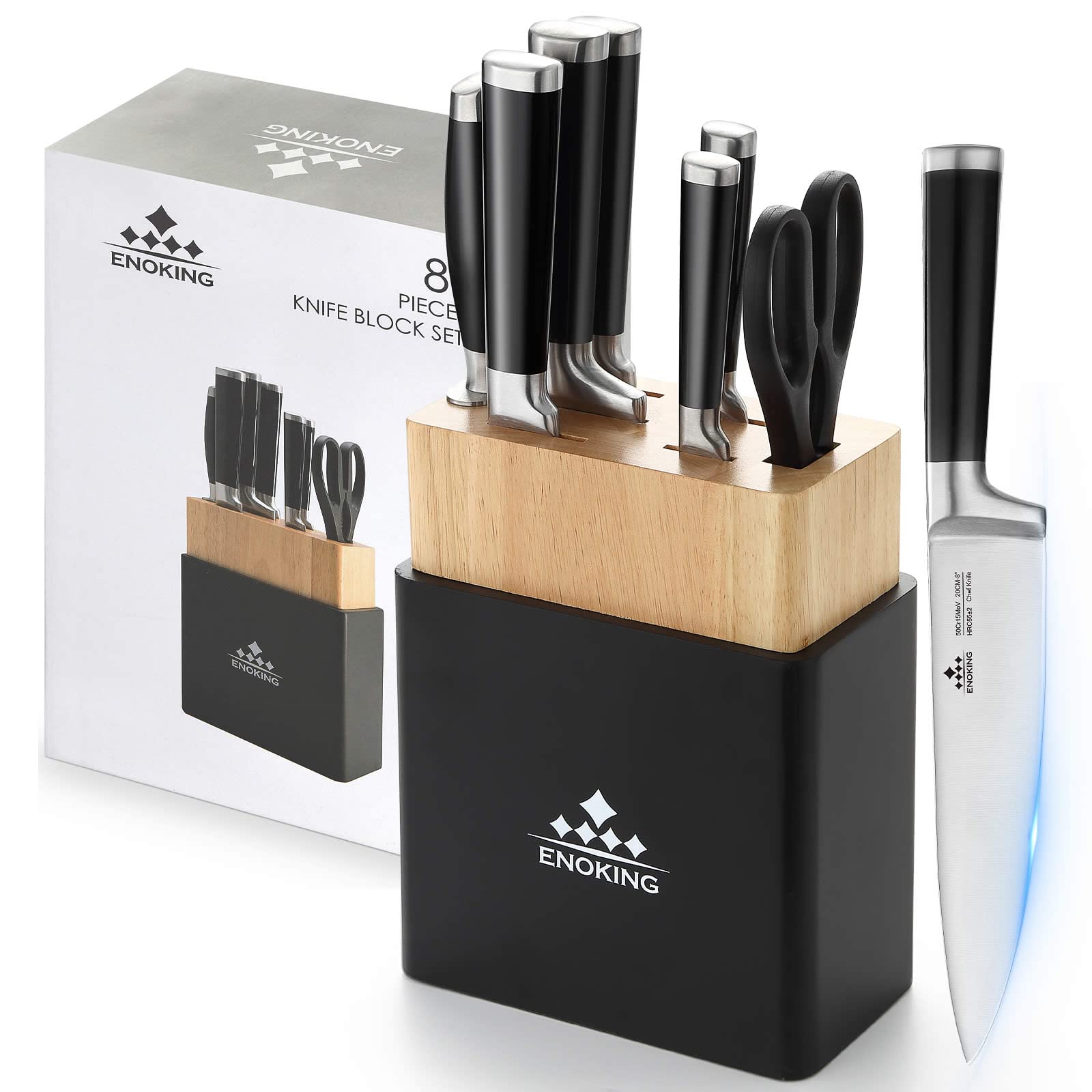 Buy Knife Set, ENOKING 8 Pieces Kitchen Knife Set, Chef Knife Set with