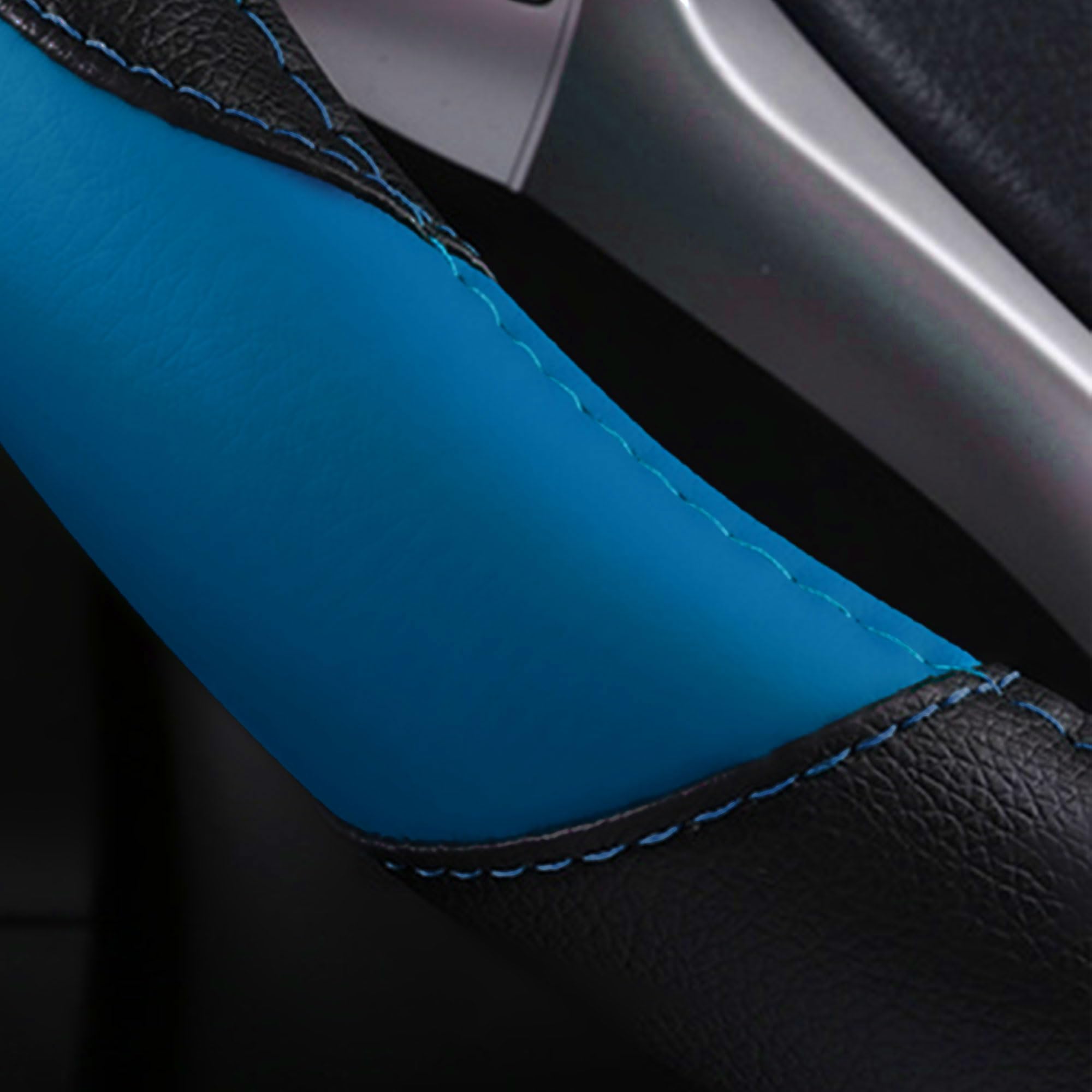 Coprivolante per auto, in pelle, antiscivolo, traspirante, in microfibra, universale, adatto alla maggior parte delle auto (blu 2)