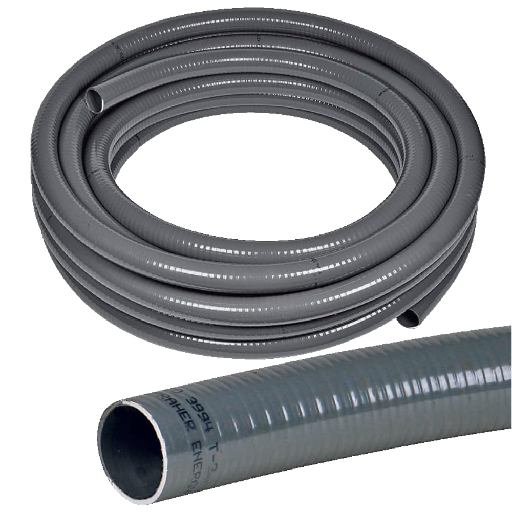 25m Poolflex flexibler PVC Druckschlauch mit Ø 50mm - Robustes und vielseitiges Flexrohr für Poolinstallationen - Glatte Innenseite - Ideal auch für Teichbau - Arbeitsdruck bis 6 Bar
