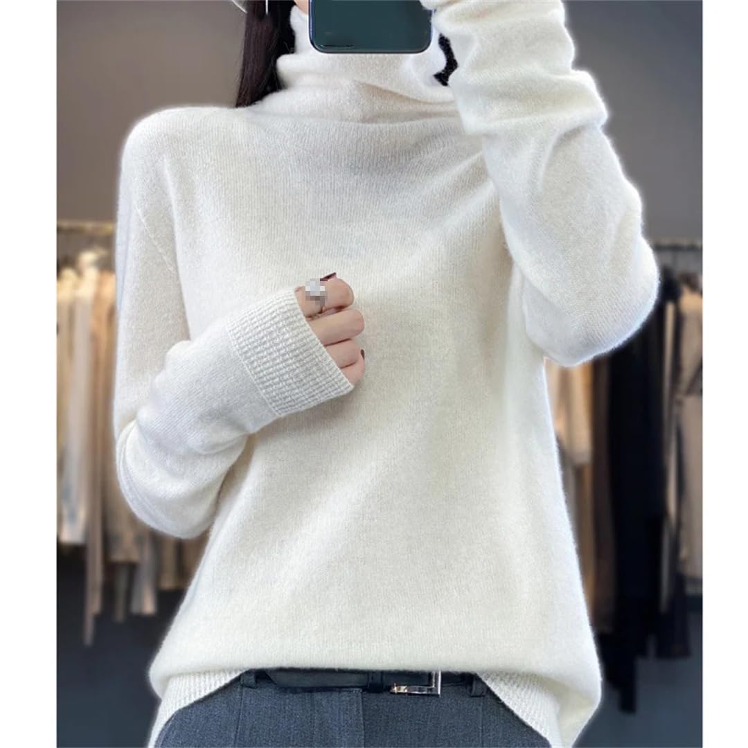 Jesień/zima wełniany sweter damski golf sweter z dzianiny kaszmirowy sweter