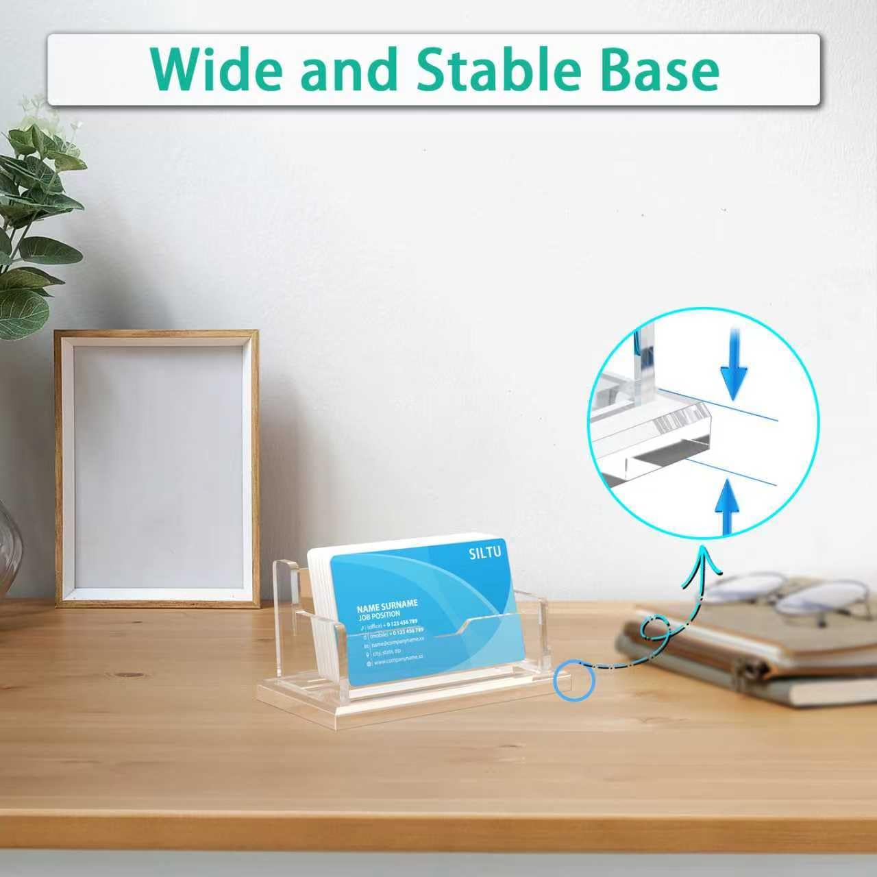 Silut Clear Business Card Holder - Desk Organizer -2