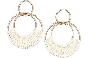 Raffia Straw Natural Statement Earrings
