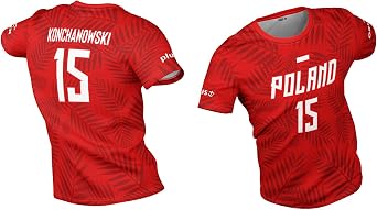 Poland National Team Volleyball Jersey, Home and Away Design, Red and Purple Colors, #15 Jersey