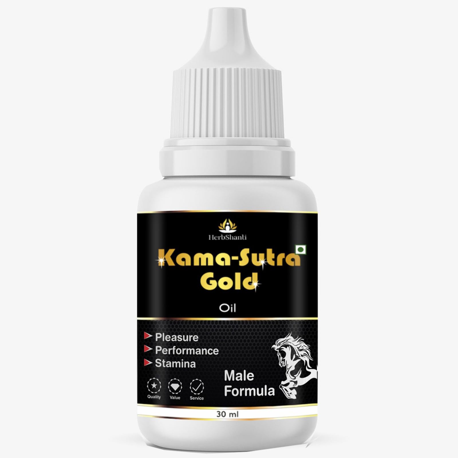 Kama-Sutra Gold Massage Oil for Men (30ml) - लिंG को लम्बा, मोटा और हार्ड करने का तेल for better Power, Thickness and Length and Wellness | Natural Formula With Pure Shilajit & Ashwagandha