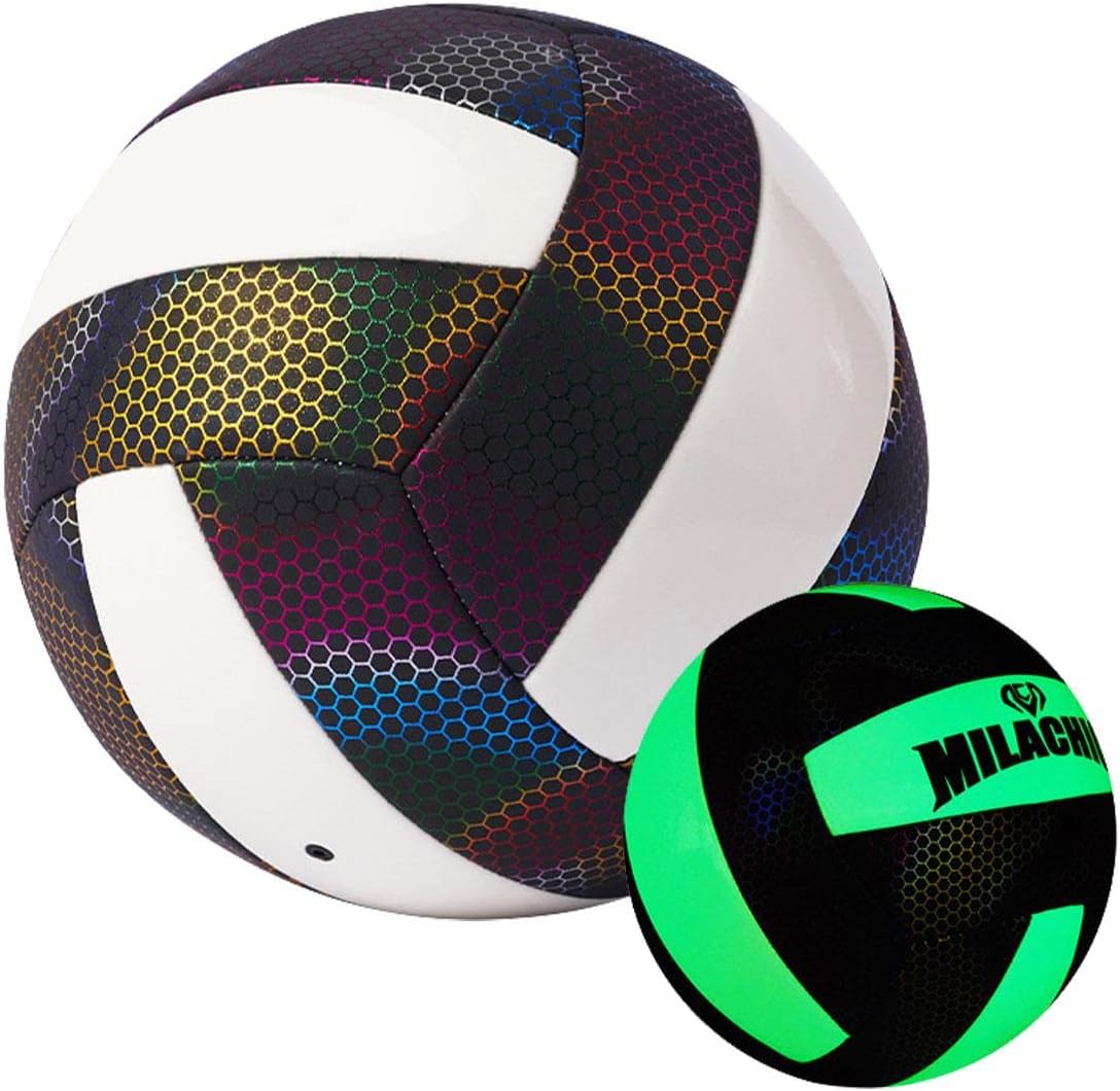 Glowing Soccer Ball, Holographic Glowing Reflective Volleyball, Durable