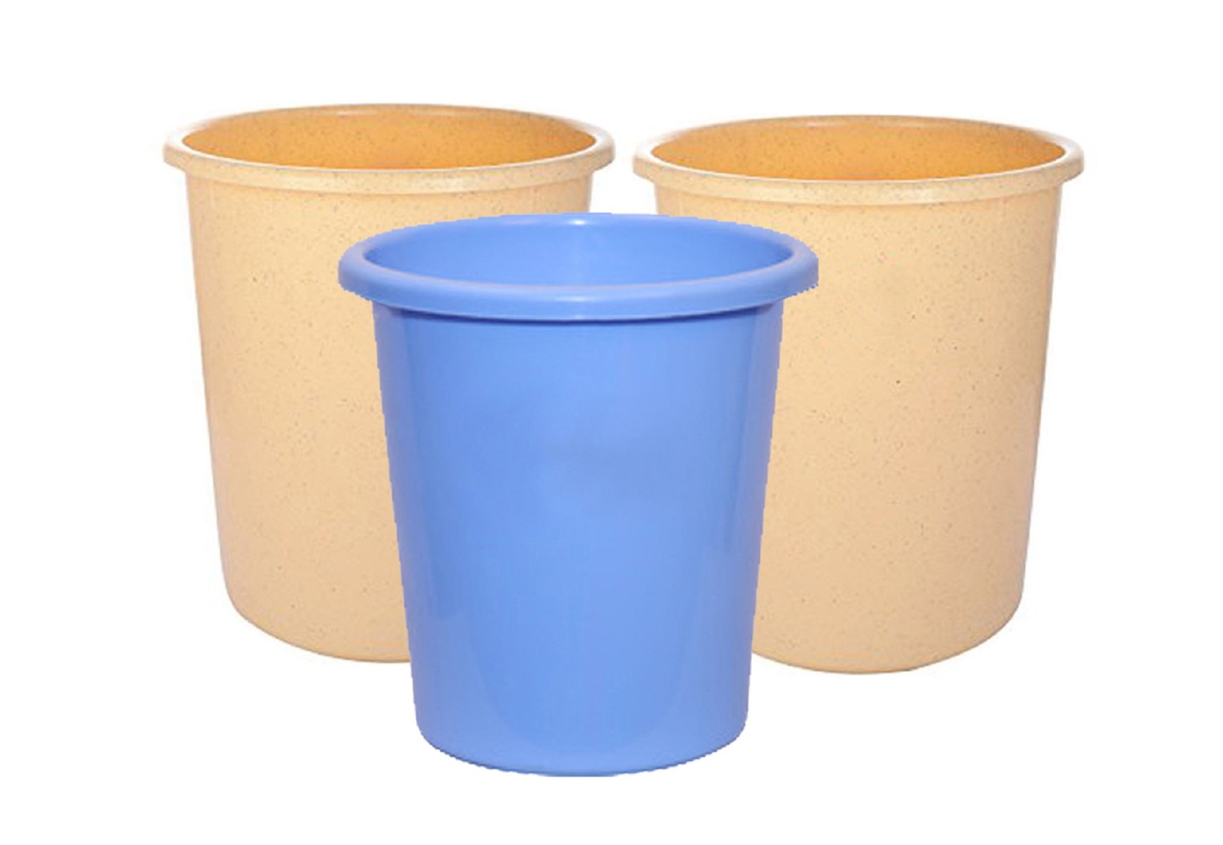 Kuber Industries 3 Piece Plastic Portable Waste Bin Set (DUSTIN17)