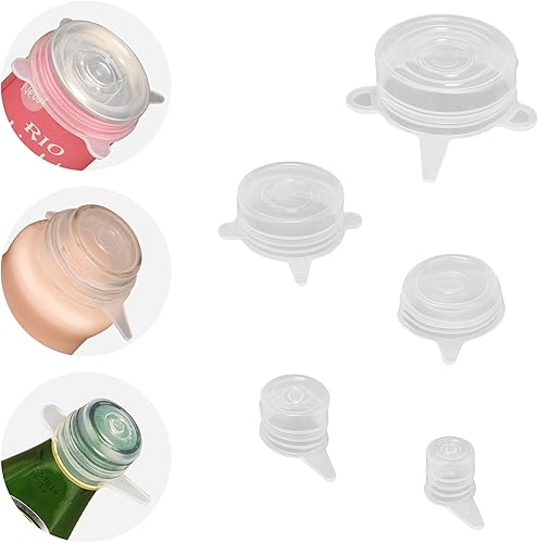 Tapas elásticas de silicona extra pequeñas, paquete de 5 fundas reutilizables para frascos de silicona para adaptarse a latas de comida para gatos