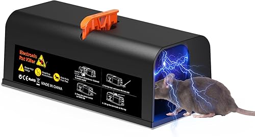 Trampa electrónica para ratones, trampas para ratas en interiores para el hogar, trampa eléctrica para ratones con potente voltaje, eficaz para