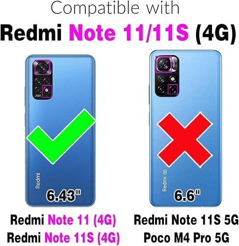 Miniatura 2 de Asuwish Funda de teléfono para Xiaomi Redmi Note 11S11 4G con protector de pantalla de vidrio templado y cubierta de cámara deslizante Soporte