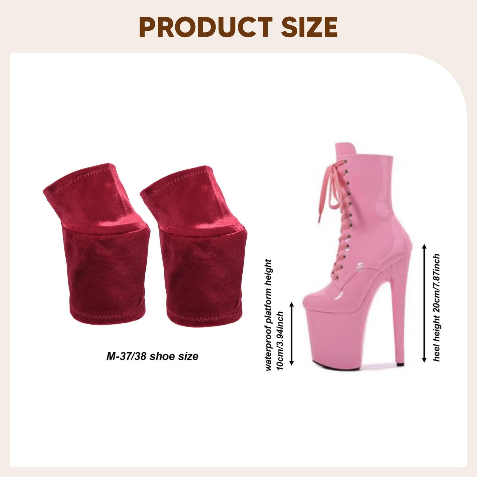 2 Pezzi Copriscarpe Proteggi Scarpe Da Pole Velluto Resistente All'usura Antiscivolo Maniche per Scarpe Da Spogliarellista Adatte per Lez, M