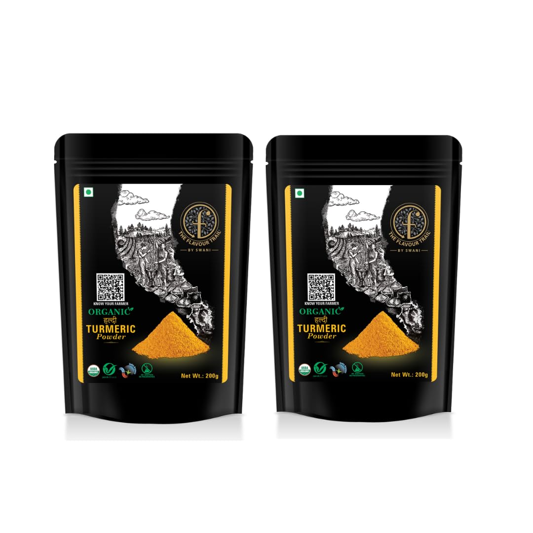 The Flavour Trail - Organic Turmeric Powder/ Haldi Powder- Pack of 2, 200gms Each| Organically Farmed | Pesticide-Free " (B0B4JH85P4) Amazon Price History, Amazon Price Tracker