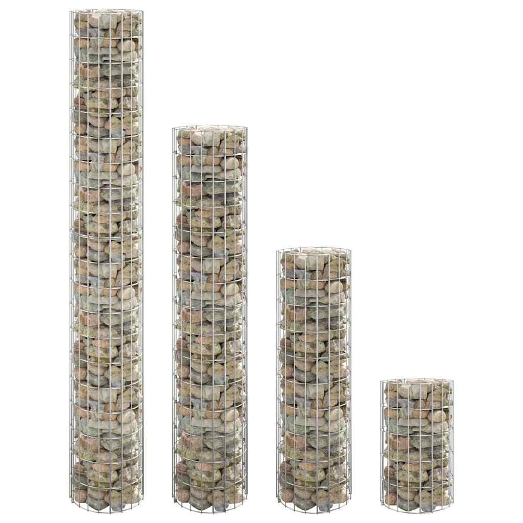 Gaviones - Juego de 4 bancales altos (30 cm de diámetro, acero galvanizado) | Cestas de alambre de acero galvanizado resistentes para piedras y plantas en el jardín o patio.