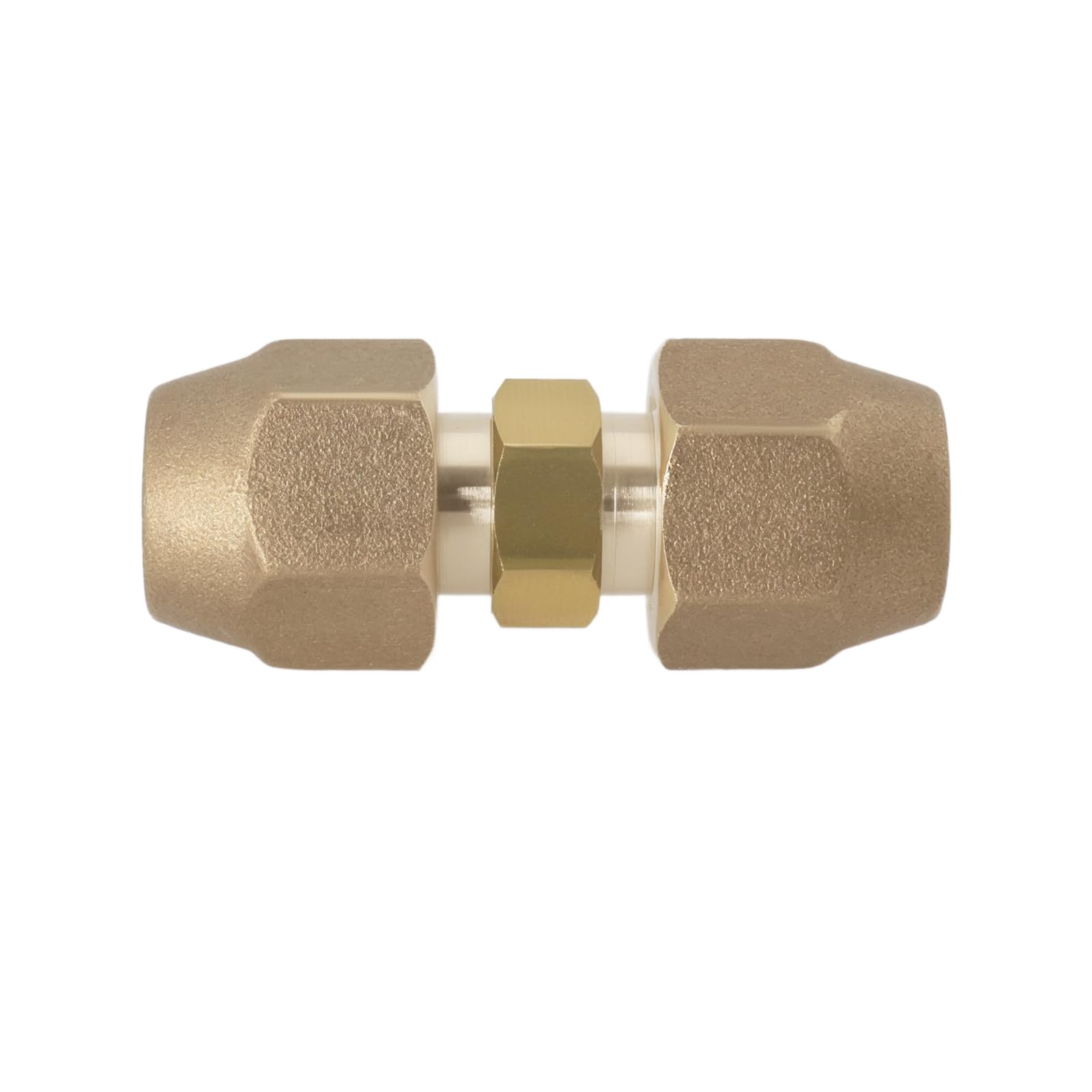 OTOTEC 1Pc 1/4 Refrigerant Line Union Nut Brass Flare Union Connector for 6mm and 6.35mm Outer Diameter Air Conditioning Copper Tube