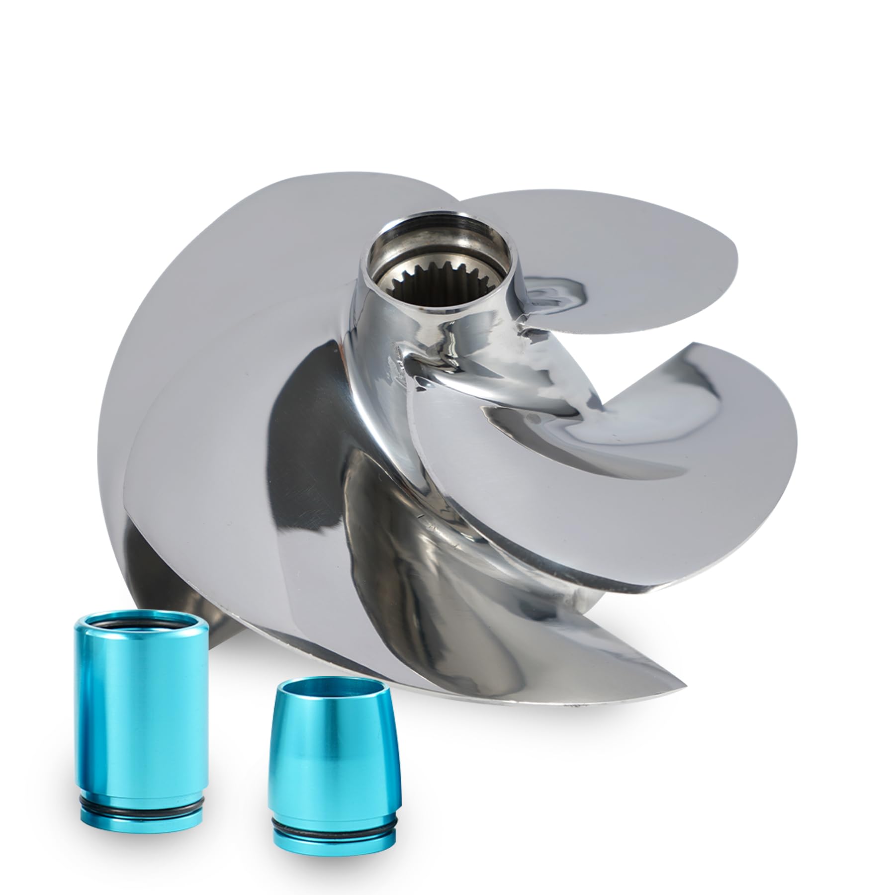 Jet Ski Impeller Fit Seadoo SR-CD-11/19 GTX 155 GTI LTD/SE 155 Wake 155HP RXP 155HP 4-Blade Polished 155.5MM Diameter