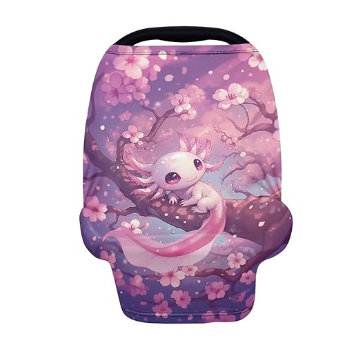 Axolotl - Fundas de lactancia materna para mujer, funda de asiento de automóvil con diseño de flor de cerezo, funda de lactancia para bebé, fundas
